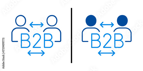 B2B Business to Business Interaction Communication Partnership Icon Set Corporate Connection Vector

