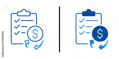 Fotografie Recurring Payment Billing Cycle Financial Checklist Document Icon Set Business T