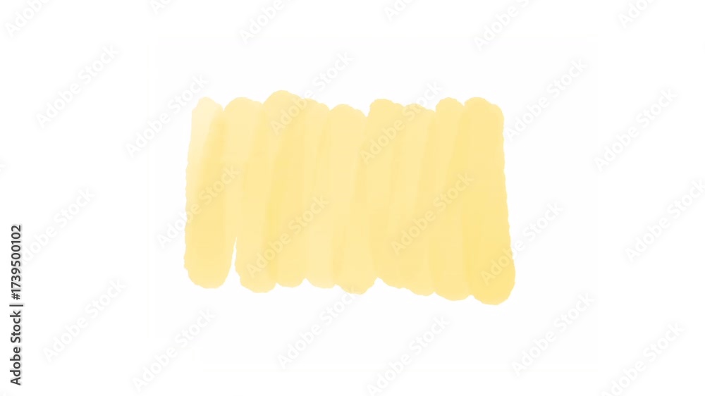 Rectangular Brush Animation Three Yellow Watercolor Brush Rectangle Shapes Hand Drawn Paint ...