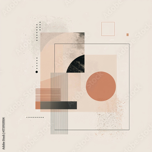 Wallpaper Mural Abstract geometric design with soft textured surfaces, shapes and form combinations in modern style. Torontodigital.ca