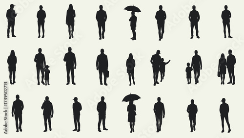 Diverse People Silhouettes Collection For Architectural Scale, Urban Design, And Graphic Projects