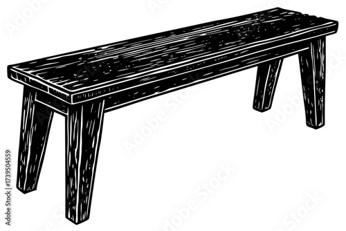 Antique old brown wooden table furniture isolated on white background