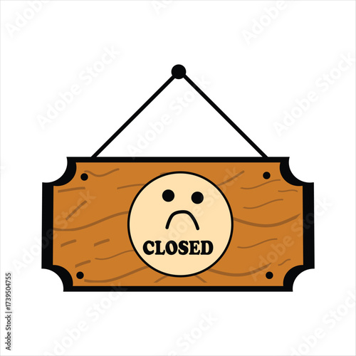 Wooden close signboard