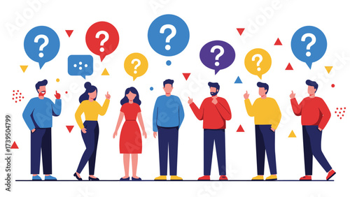 Diverse Group of People Pondering Questions, Seeking Solutions, and Engaging in Discussion