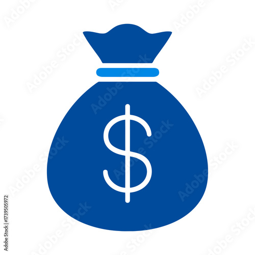 Monetary Icon: A simplified depiction of a money bag, its shape suggests security and wealth, perfect for finance, banking, and investment.