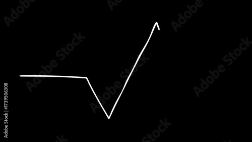 Abstract White Line on Black Background Video.