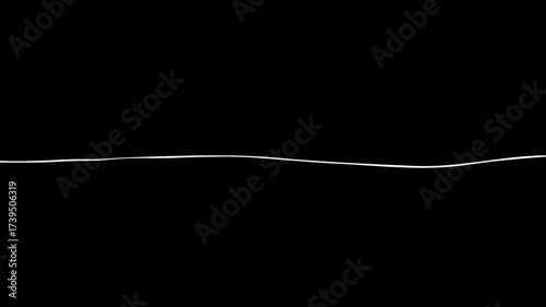 Abstract White Line on Black Background - Minimalist Design Element.