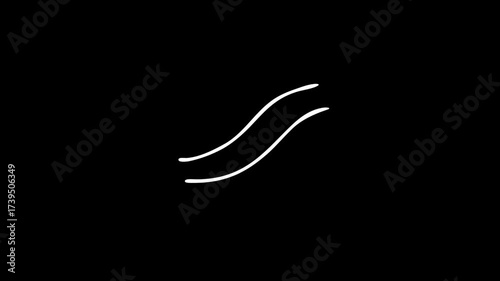 Abstract white symbols on black background minimal animation.