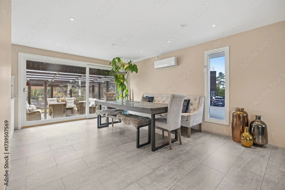 Fototapeta premium modern luxury dining room interior, 3d render