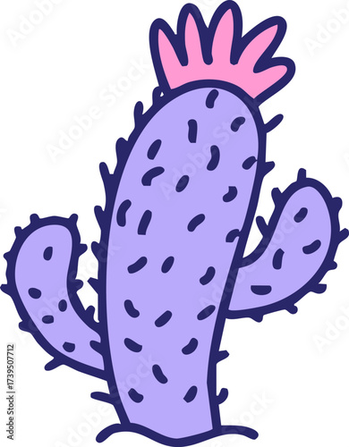 traditional brazilian flowering cactus plant in bright neon color