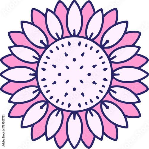 brazilian culturally iconic traditional sunflower in bright neon color