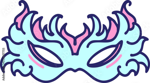 traditional decorated brazilian carnival mask in bright neon color