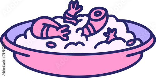 traditional brazilian vatapa shrimp dish in bright neon color