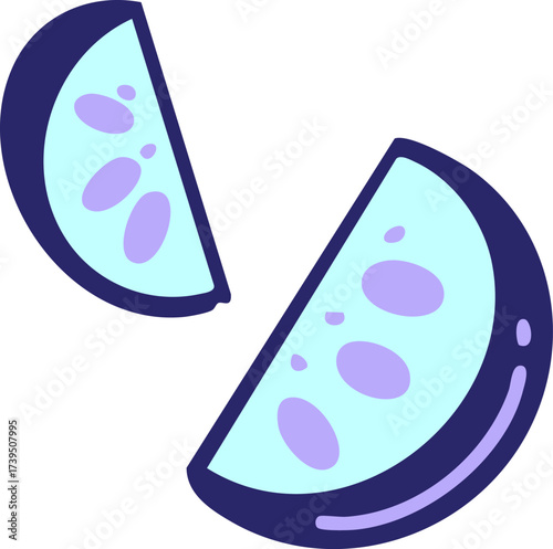 two slices of brazilian lime in bright neon color