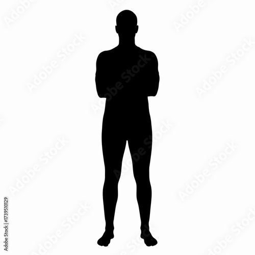 Silent Silhouette: A striking silhouette of a standing person against a blank backdrop, exuding an aura of mystery and contemplation.