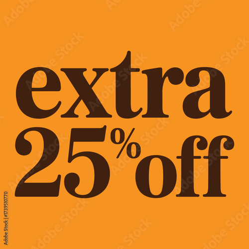 Extra 25 Percent Off Discount Sale Banner
