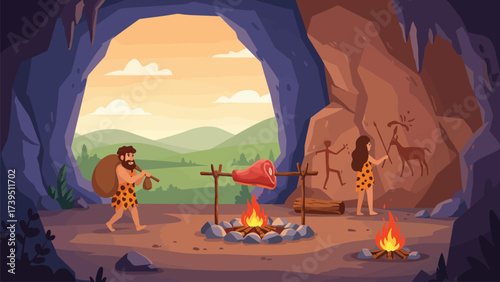 Prehistoric Cave Life: Hunter-Gatherers, Campfires, and Ancient Rock Art