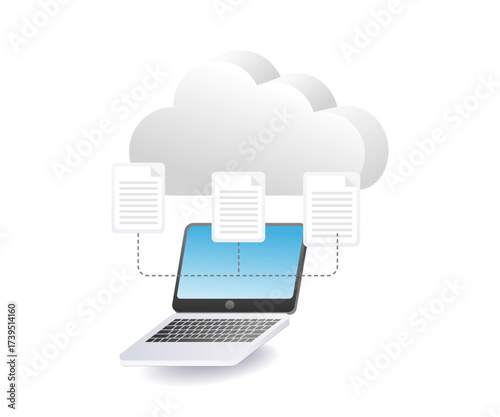 Computer server data network technology concept illustration