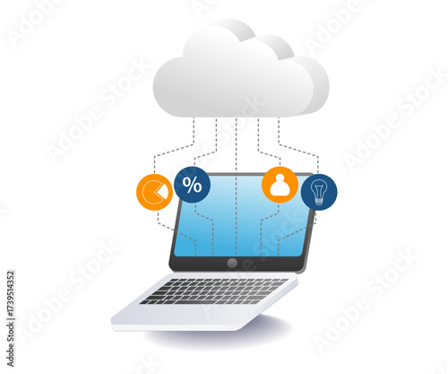Computer system connected to cloud server and data network