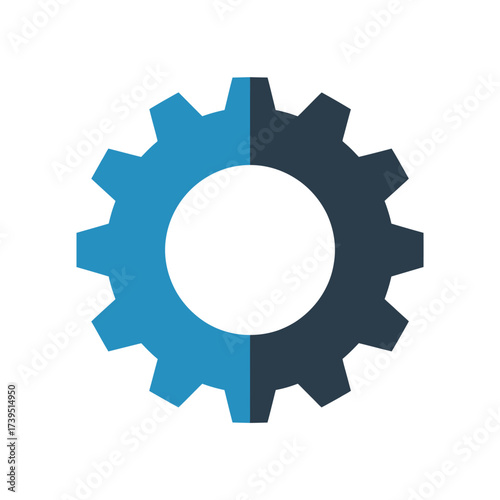 Gear isolated on white background, a symbol of mechanics and engineering