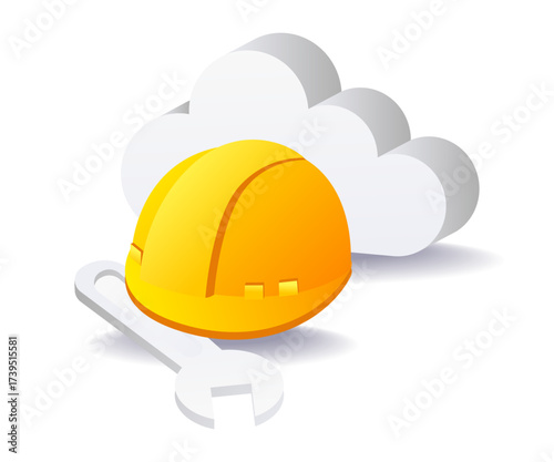 Cloud server maintenance by professional technician for secure data systems