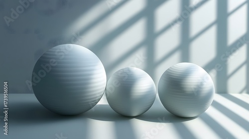 Three Light Grey Spheres Minimalist Product Display Background