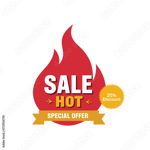 Hot Sale Special Offer 25 Percent Discount Banner