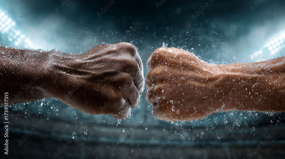 Fototapeta premium Muscular sweaty arms diverse strength