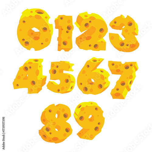 Cheese Numbers 09 Delicious Numeric Font for Educational Materials