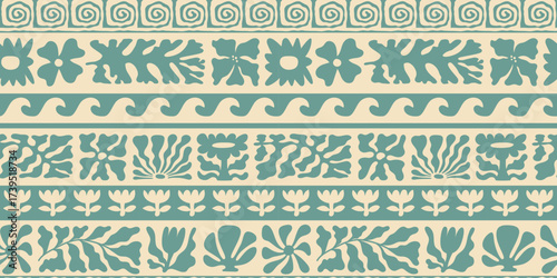 Vector seamless pattern in simple groovy naive style, geometric shapes hand drawn design background, modern art prints, surface design