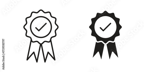 Accreditation icon outline illustration sign