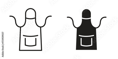 Apron icon outline illustration sign