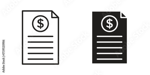 Bank statement icon outline illustration sign