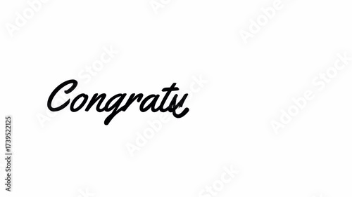 White text congratulations on black background suitable for greeting cards, banners, social media posts, and celebratory announcements for various occasions.