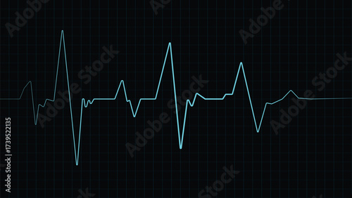 Vibrant blue heartbeat line conveys vital pulse on dark background, perfect for medical, technology, or health-related projects seeking a dynamic and modern feel