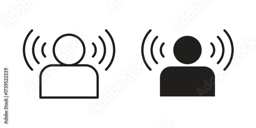 Brand awareness icon outline illustration sign