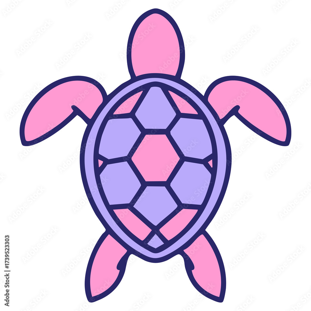Obraz premium brazilian turtle shown from above in bright neon color