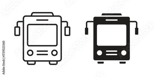 Bus icon outline illustration sign