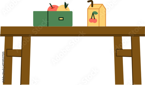 Rustic Table with Fruit Box