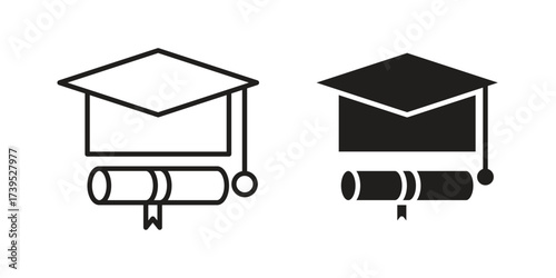 Degree icon outline illustration sign