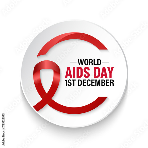 Celebration of World AIDS Day of awareness, honor, support, prevention, and treatment of HIV/AIDS is held on December 1. A concept for healthcare and medicine. Design for cards, prints, social media .