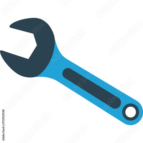 Adjustable wrench tool for repair and maintenance isolated on white background