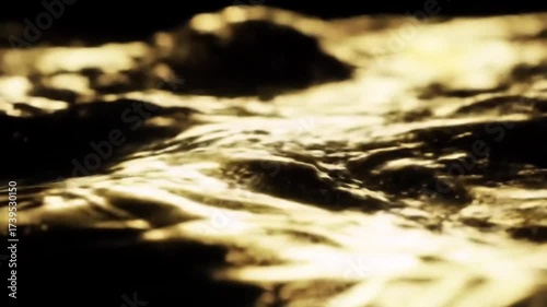 Wallpaper Mural Golden liquid surface flowing in slow motion with shimmering highlights under dramatic lighting creating a luxurious and abstract cinematic visual in seamless loop Torontodigital.ca