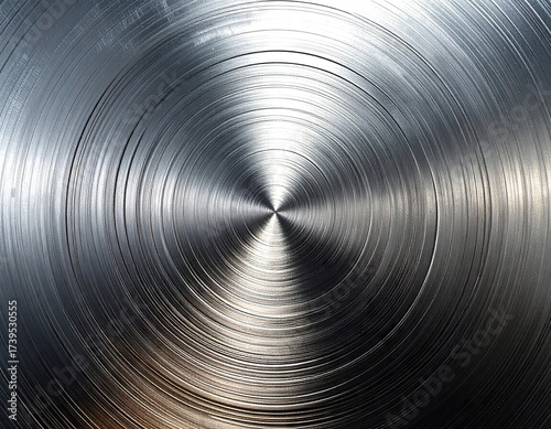Smooth Metallic Aluminum Surface with Concentric Circular Pattern Background