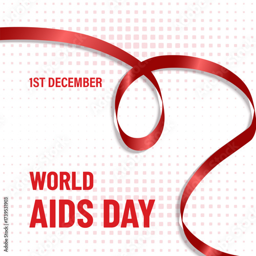 Celebration of World AIDS Day of awareness, honor, support, prevention, and treatment of HIV/AIDS is held on December 1. A concept for healthcare and medicine. Design for cards, prints, social media .