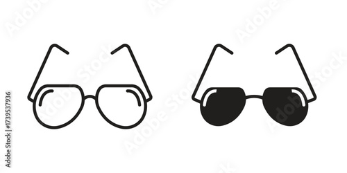 Eye glasses icon outline illustration sign