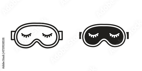Eye mask icon outline illustration sign