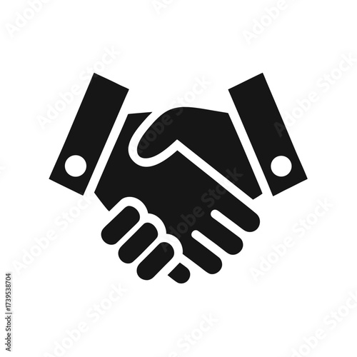 Scalable vector icon illustration of a handshake symbol for business partnership and agreement