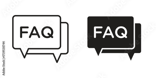 FAQ icon outline illustration sign