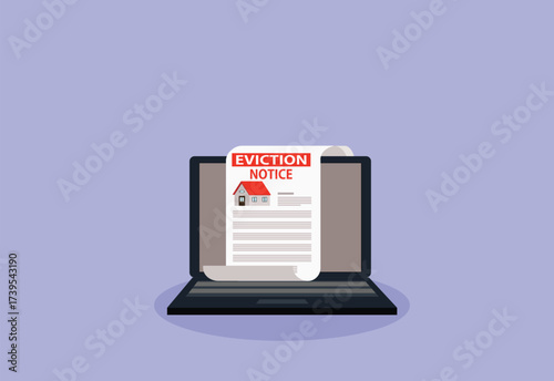 eviction notice on laptop
